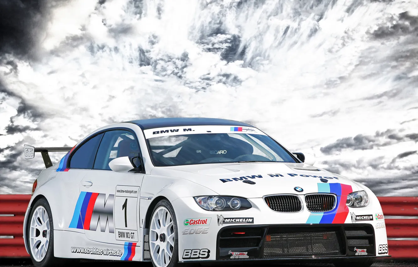 Photo wallpaper the sky, clouds, BMW, the fence, BMW, GT2, Tuning, CLP