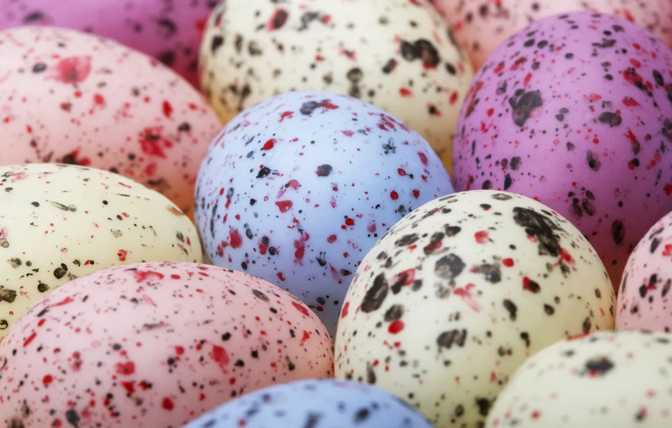Photo wallpaper eggs, colorful, spots