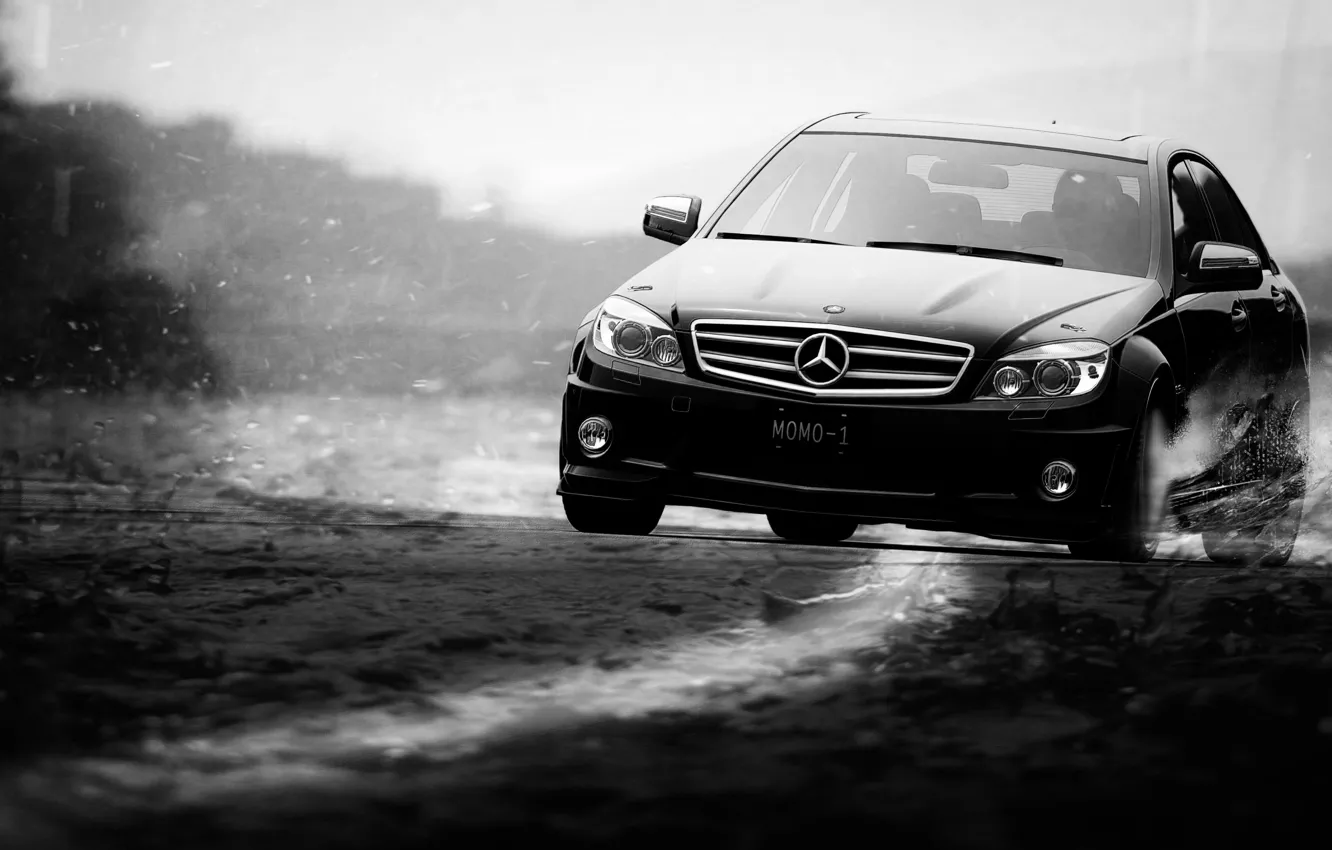 Photo wallpaper speed, blur, Mercedes