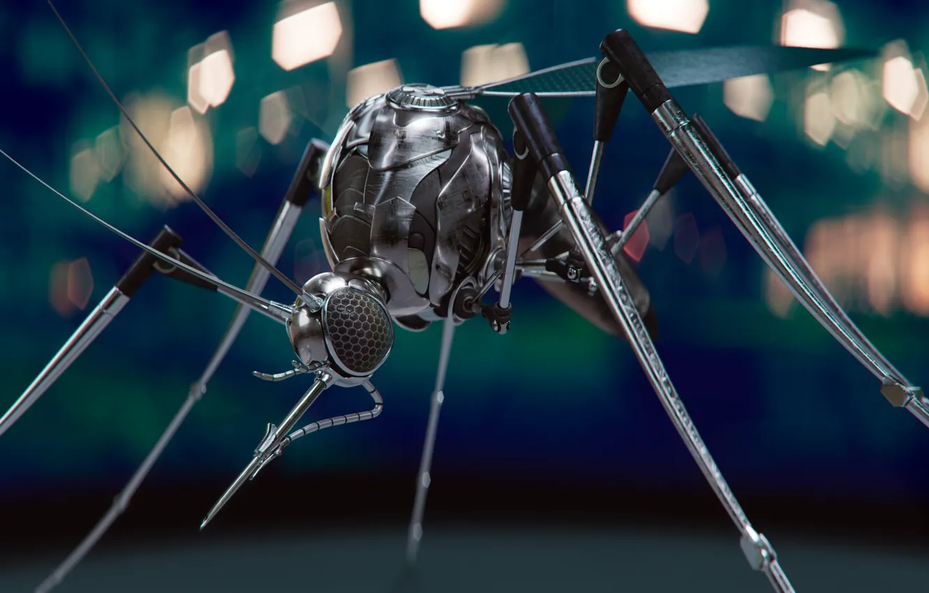 Photo wallpaper fiction, art, the mosquito, Mosquito Bot, Philipp Müller