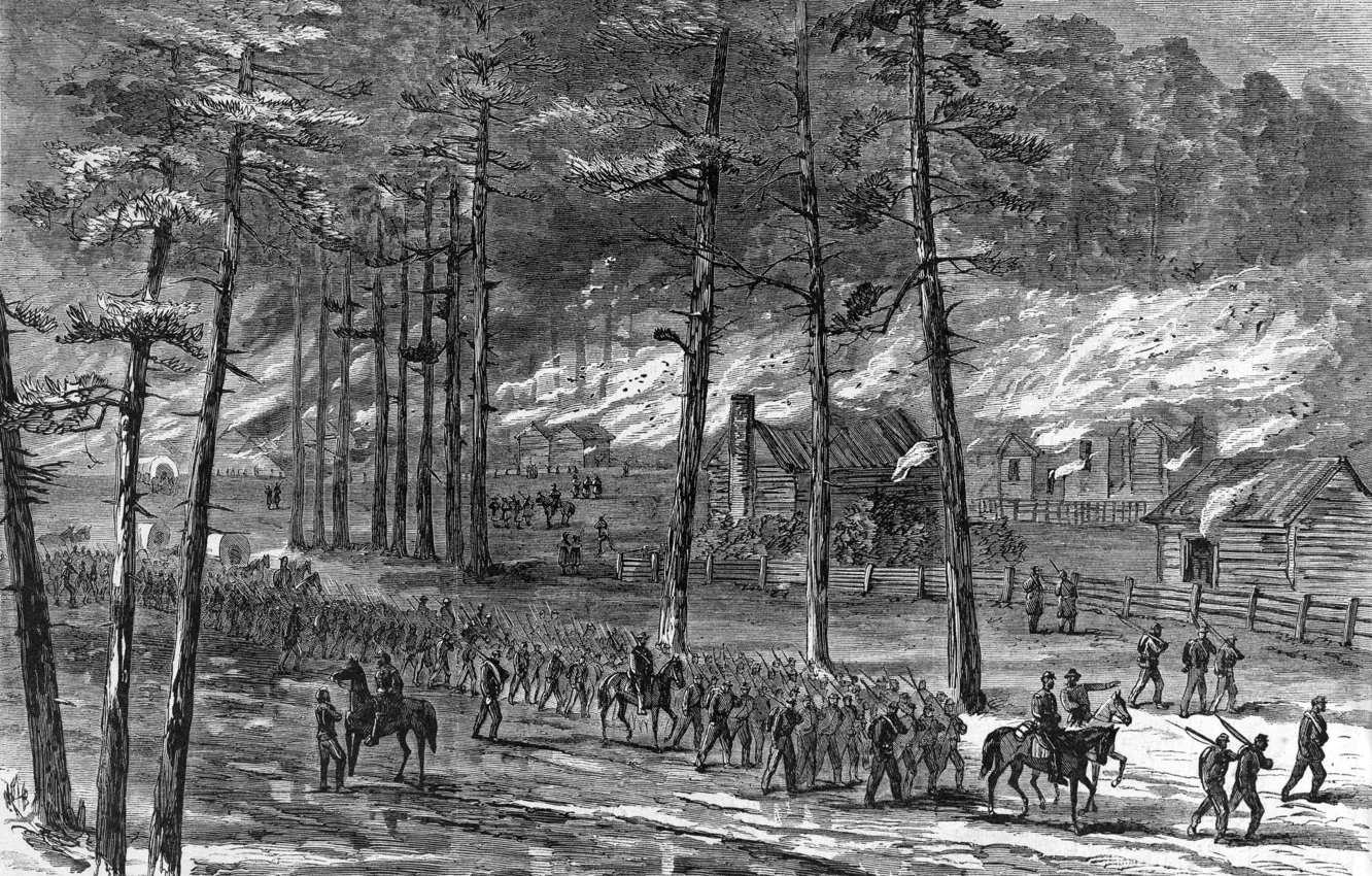 Photo wallpaper sherman's march through south carolina, American Civil War, Carolinas Campaign
