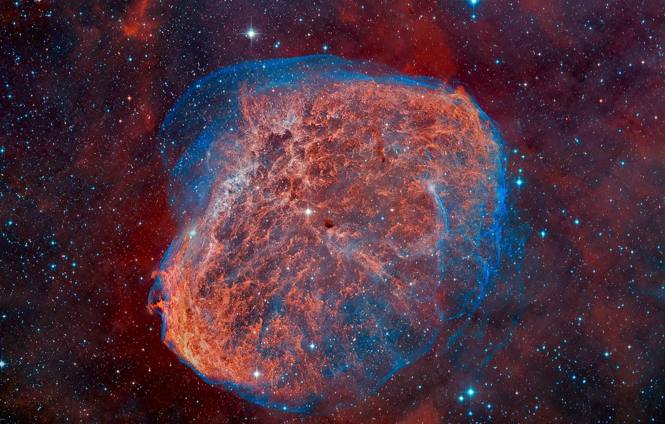 Photo wallpaper stars, the explosion, nebula, NGC 6888, The Crescent Nebula