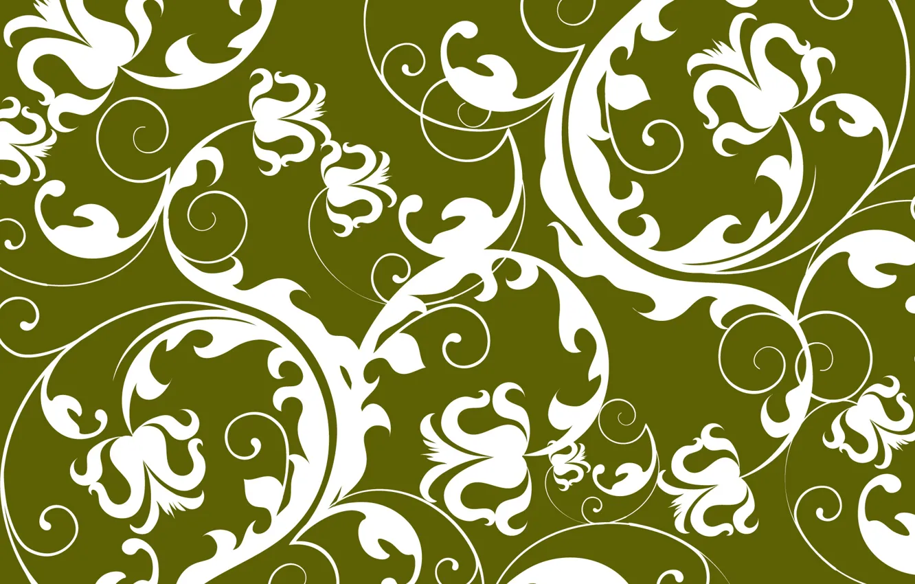 Photo wallpaper pattern, ornament, design, green background, pattern
