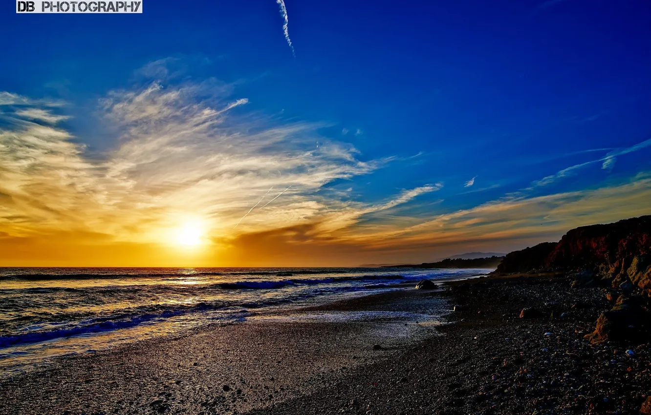 Photo wallpaper beach, nature, sunset, San Simeon