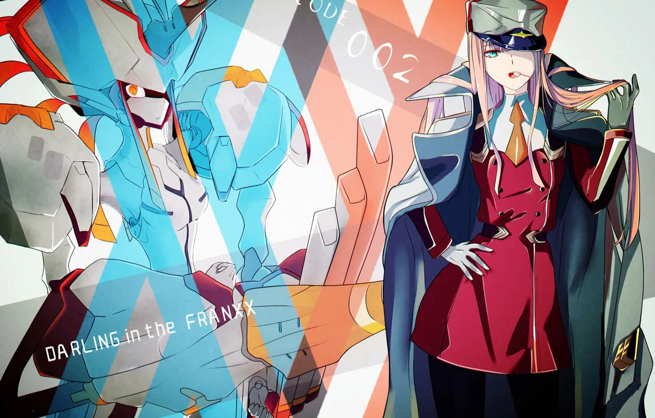 Photo wallpaper girl, background, being, Darling in the FranXX
