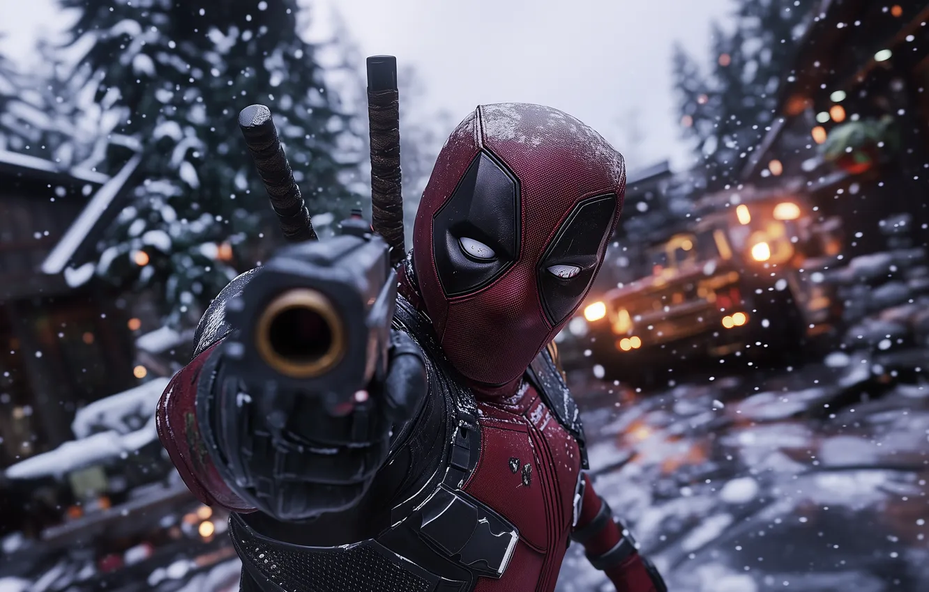 Photo wallpaper gun, Deadpool, Marvel, epic, Marvel, epic, Cinematic, Deadpool