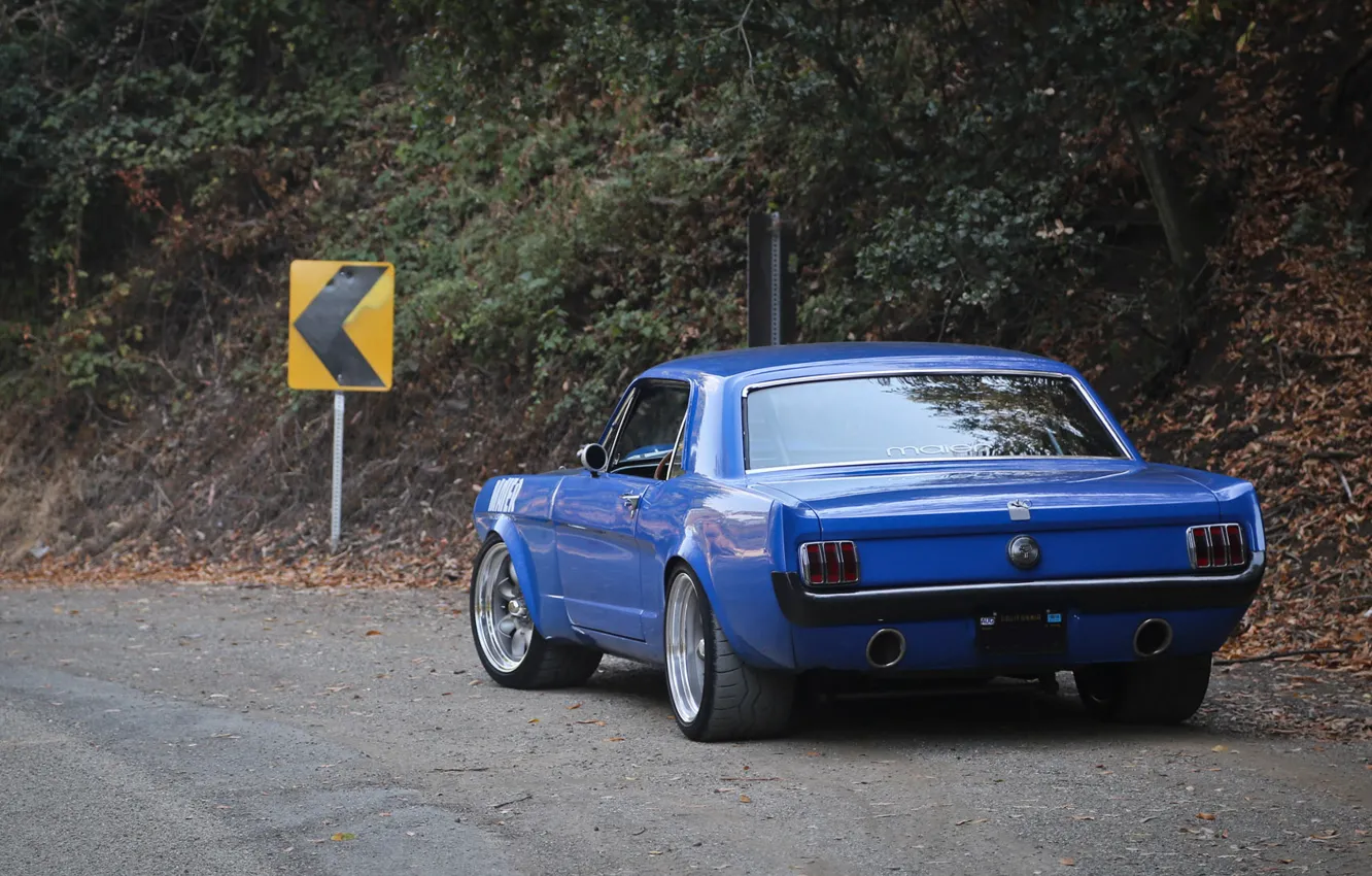 Photo wallpaper Mustang, Blue, Custom