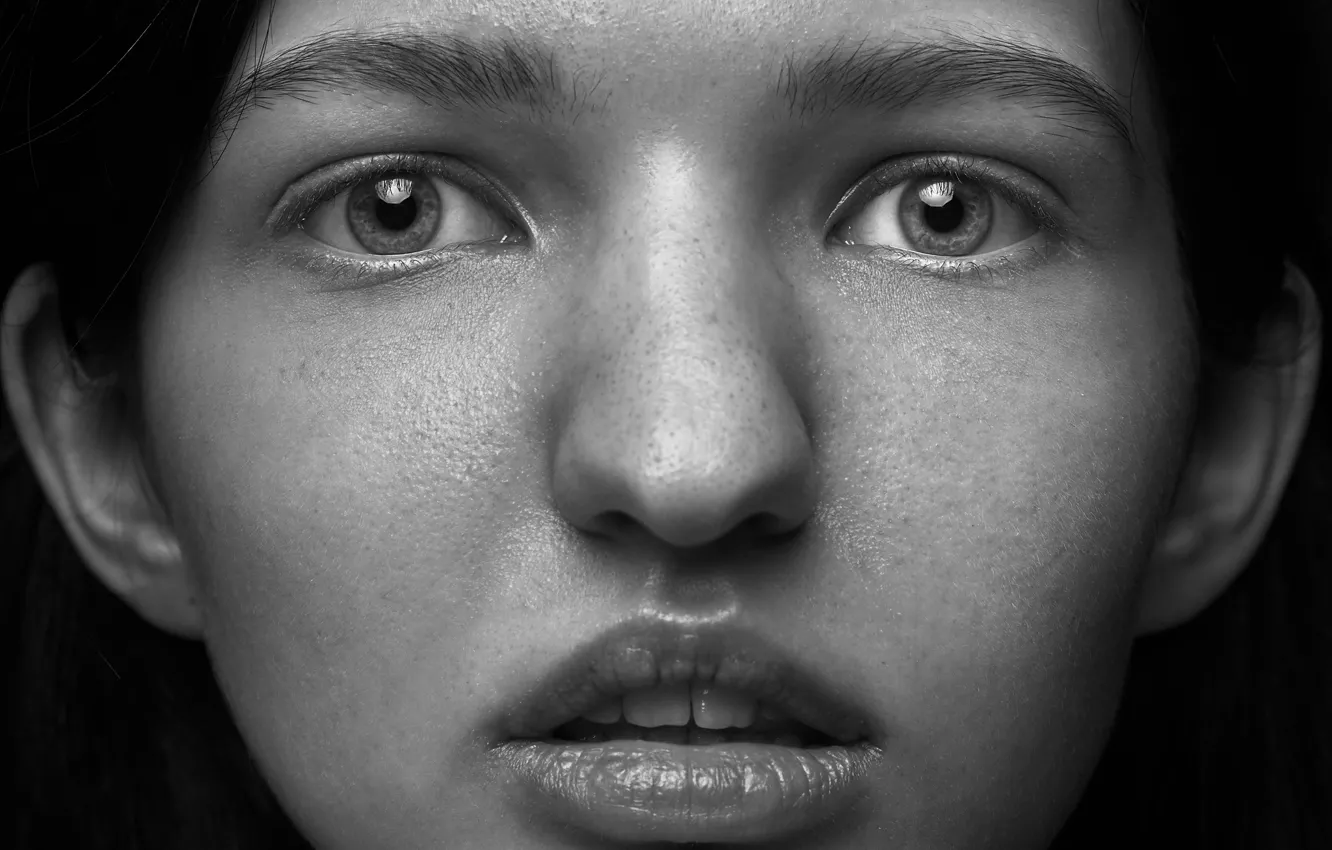 Photo wallpaper portrait, monochrome, Max Fiyah
