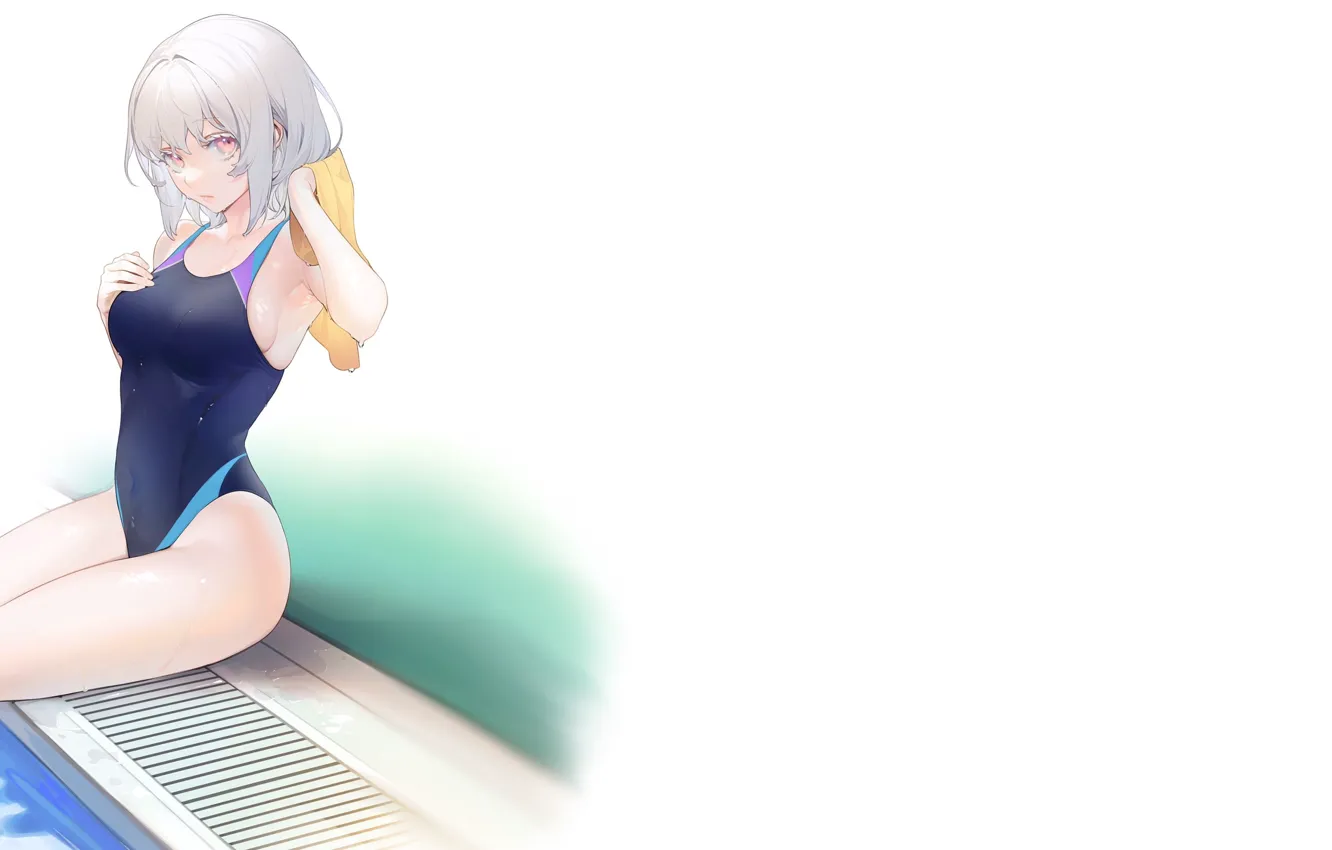 Photo wallpaper kawaii, girl, hot, sexy, wet, pool, boobs, anime