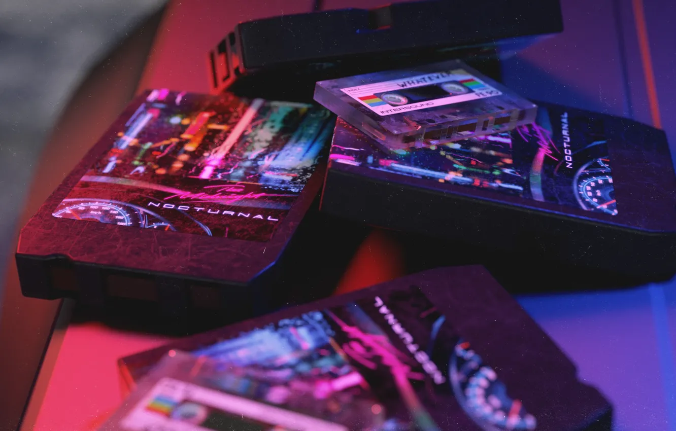 Photo wallpaper style, music, art, 80s, style, cassette, Illustration, Whatever