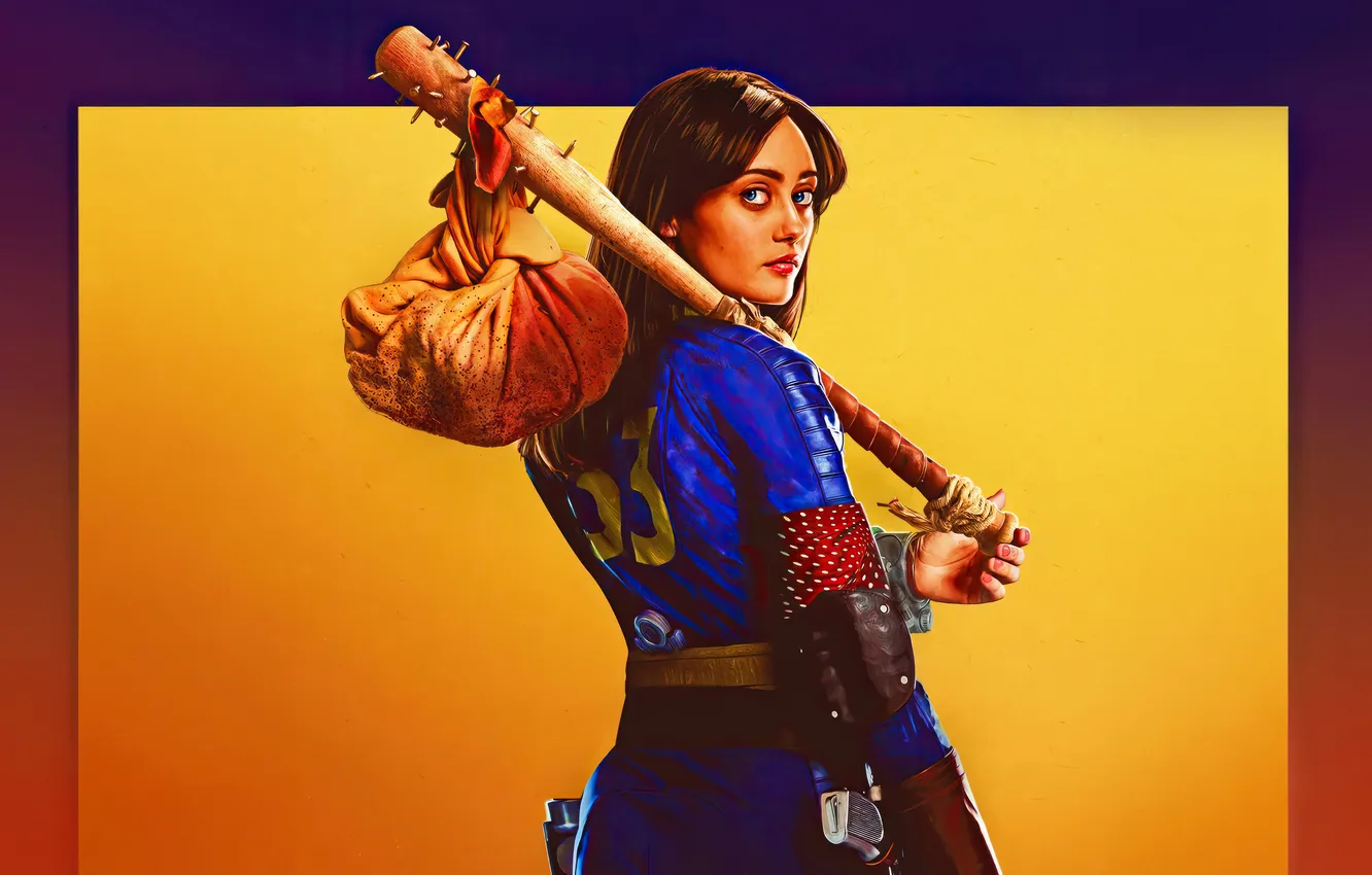 Photo wallpaper Fallout, yellow, uniform