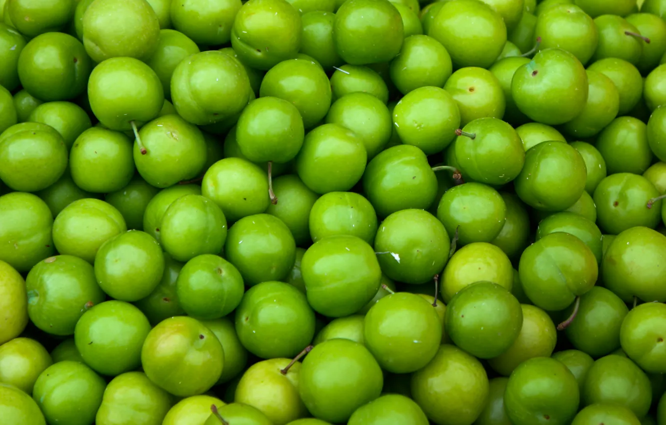 Photo wallpaper green, fruit, many