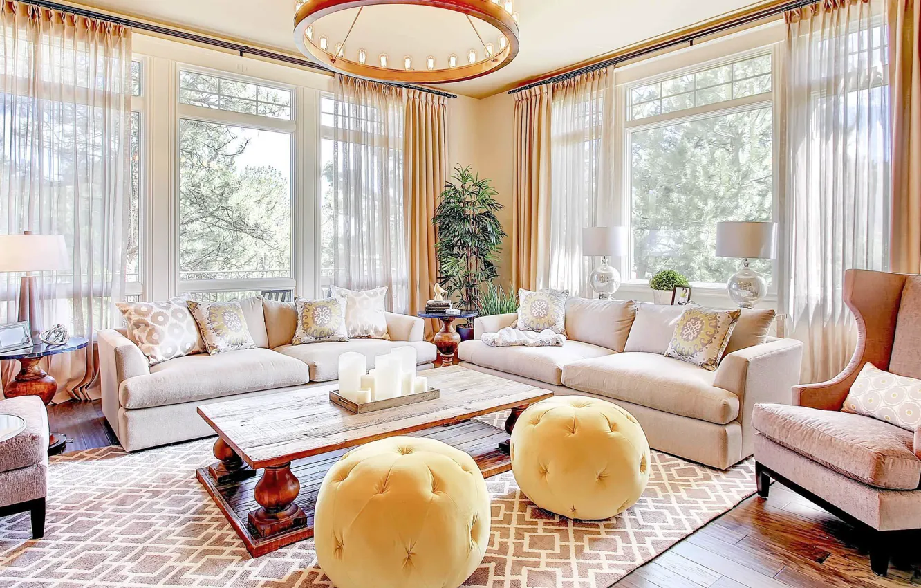 Photo wallpaper comfort, room, interior, light, living room