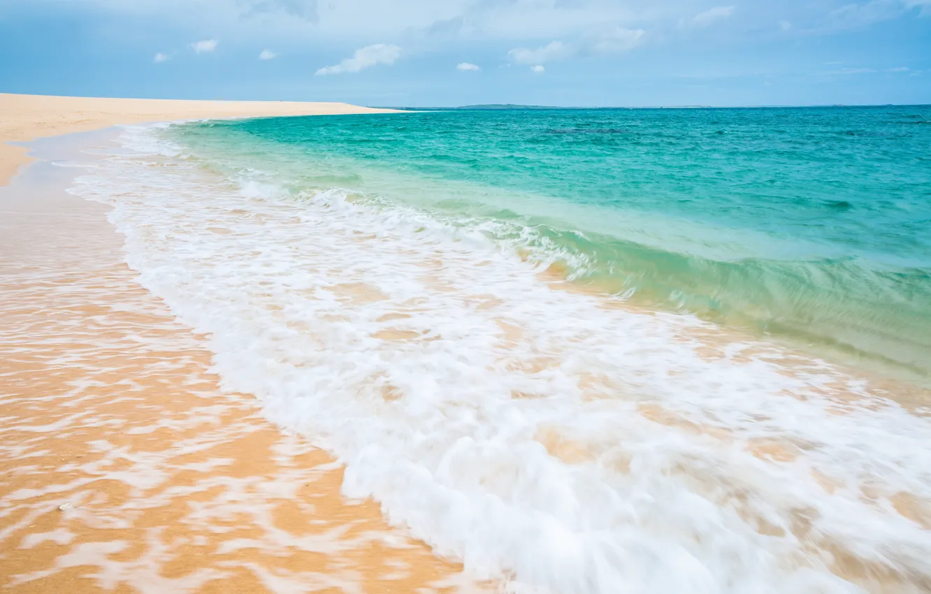 Photo wallpaper sand, sea, beach, the sky