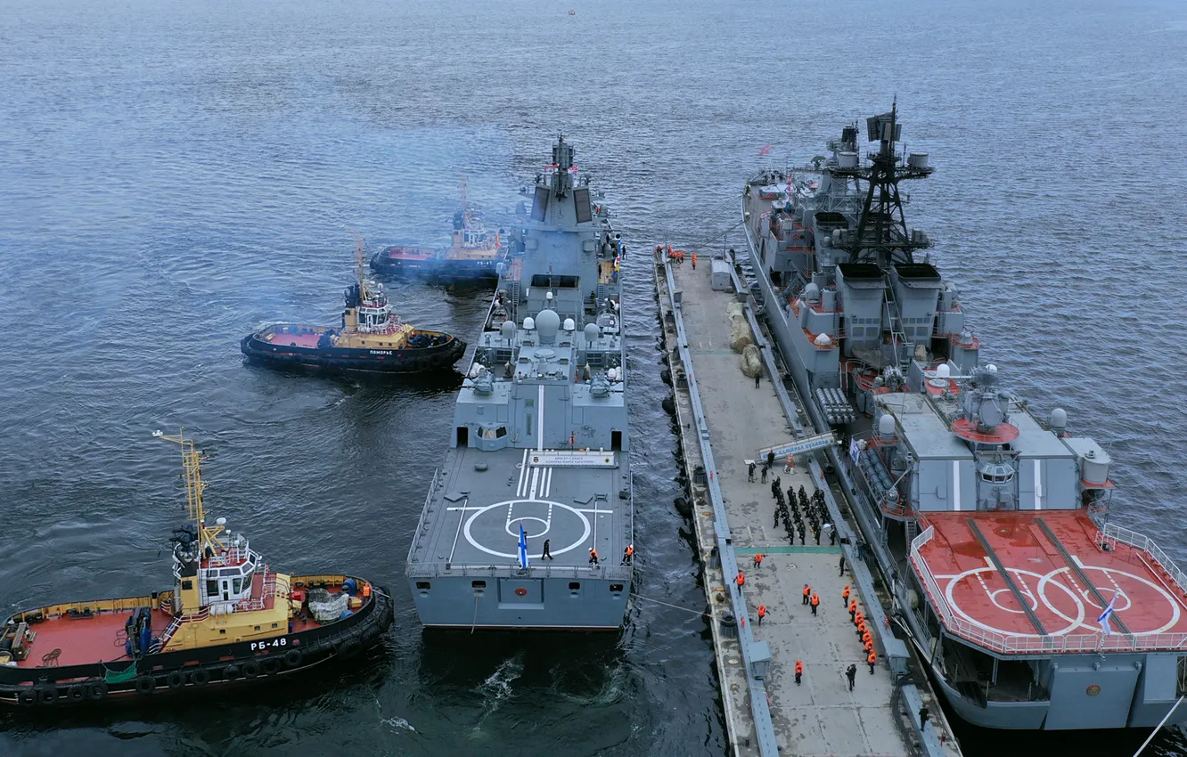 Photo wallpaper frigate, mooring, Admiral of the Fleet Kasatonov