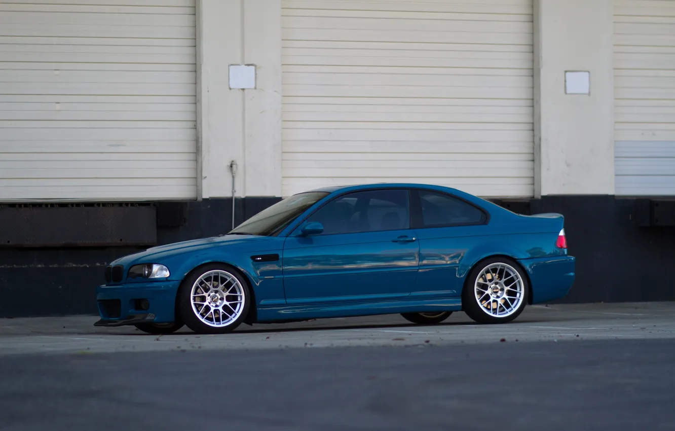 Photo wallpaper blue, reflection, BMW, BMW, drives, blue, E46