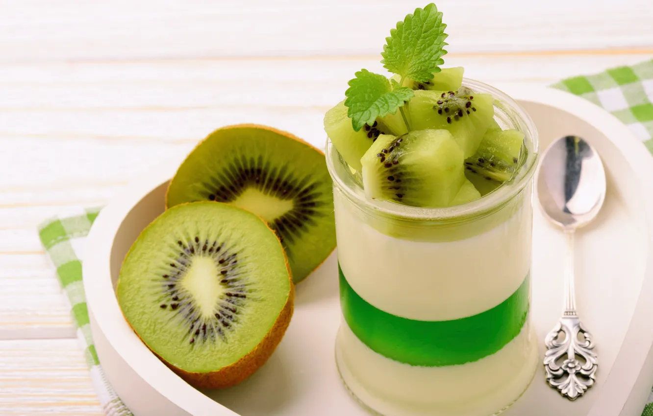 Photo wallpaper kiwi, dessert, jelly