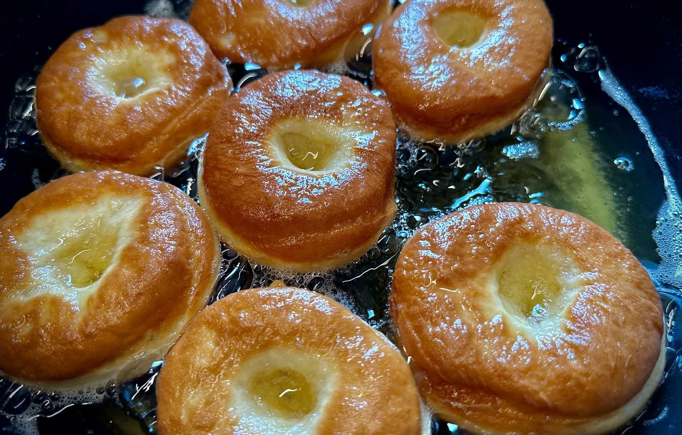 Photo wallpaper doughnut, dough, Fett