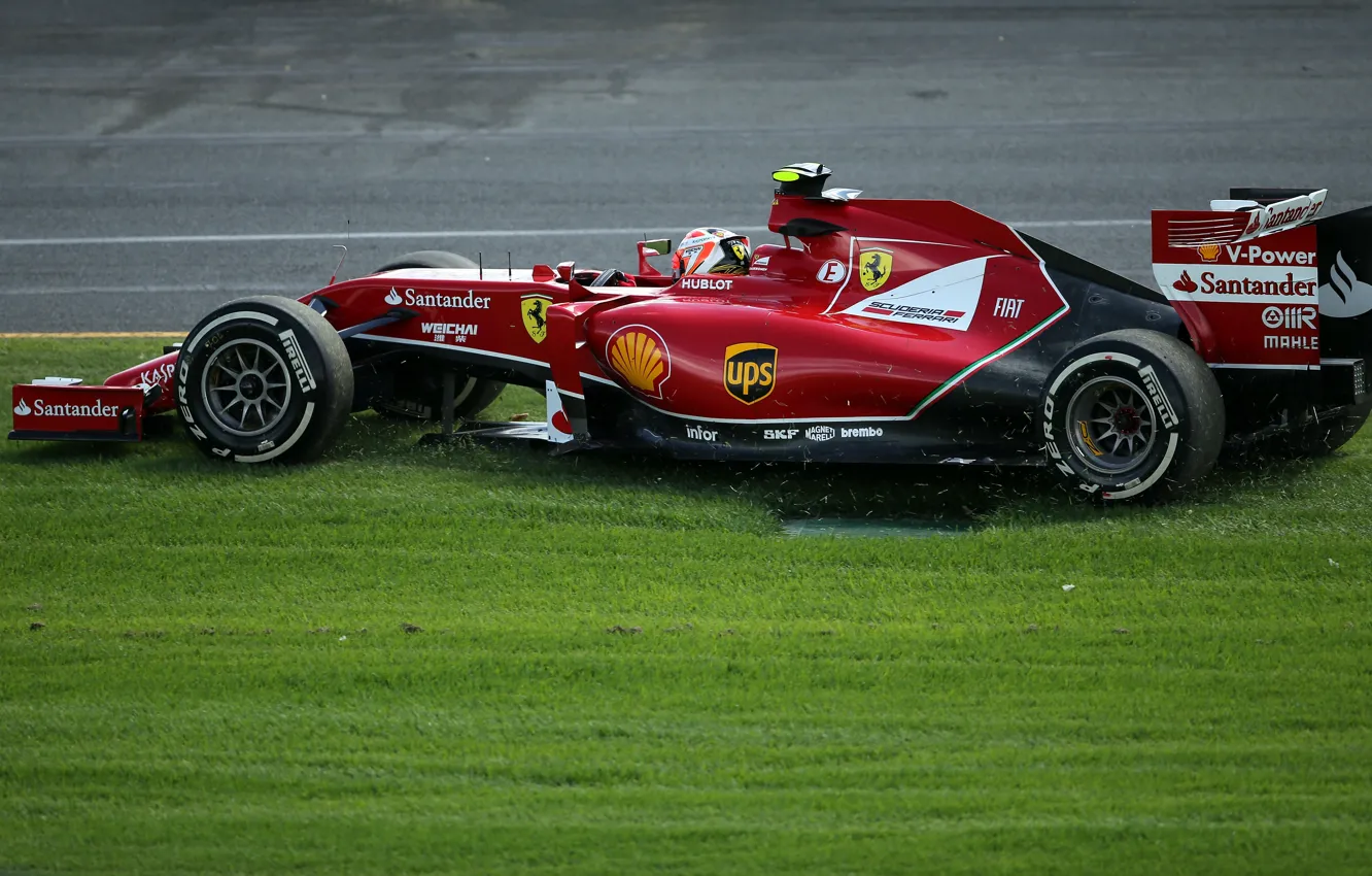 Photo wallpaper grass, Ferrari, Kimi, Raikkonen also, kimi raikkonen also, f14t