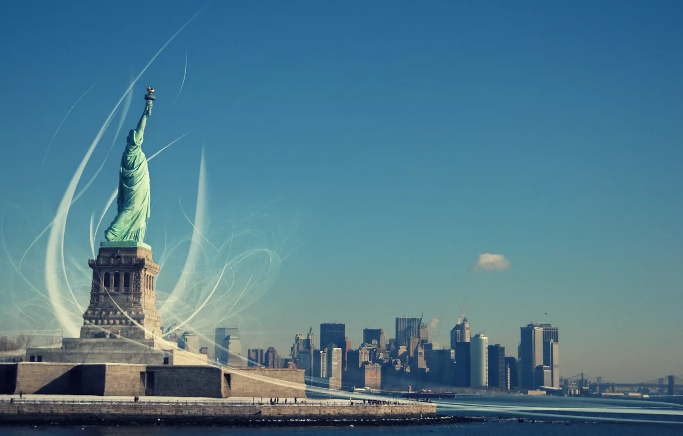Photo wallpaper Freedom, The Statue Of Liberty, New York, enlightening the world, Statue of Liberty, Liberty Enlightening …