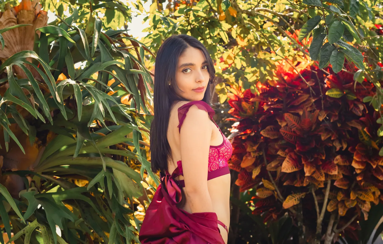 Photo wallpaper long hair, model, brunette, gorgeous, posing, beautiful face, Outside, Photoshoot