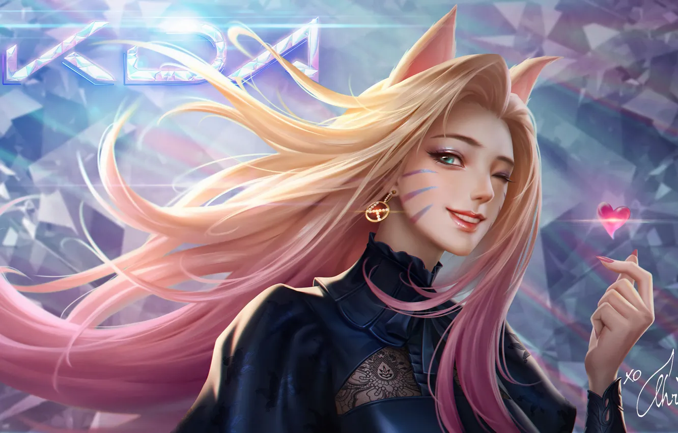Photo wallpaper games, League of Legends, artwork, Ahri