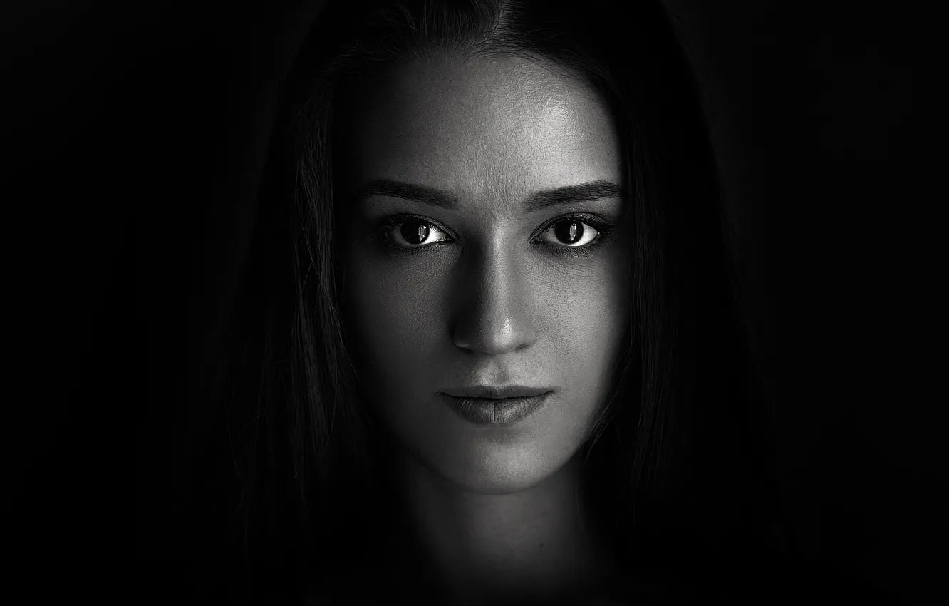 Photo wallpaper eyes, look, face, background, model, Liza