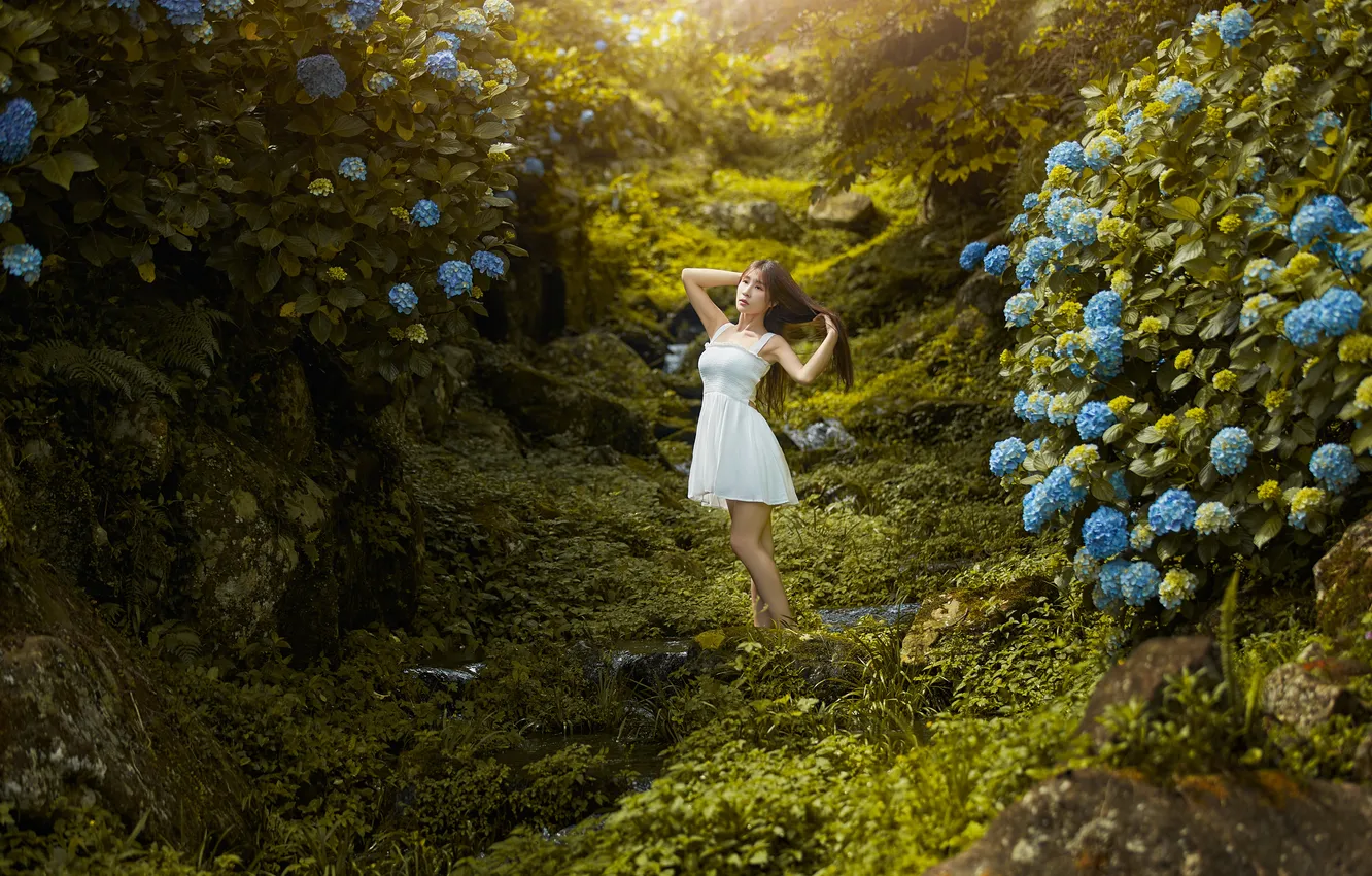 Photo wallpaper summer, girl, Asian