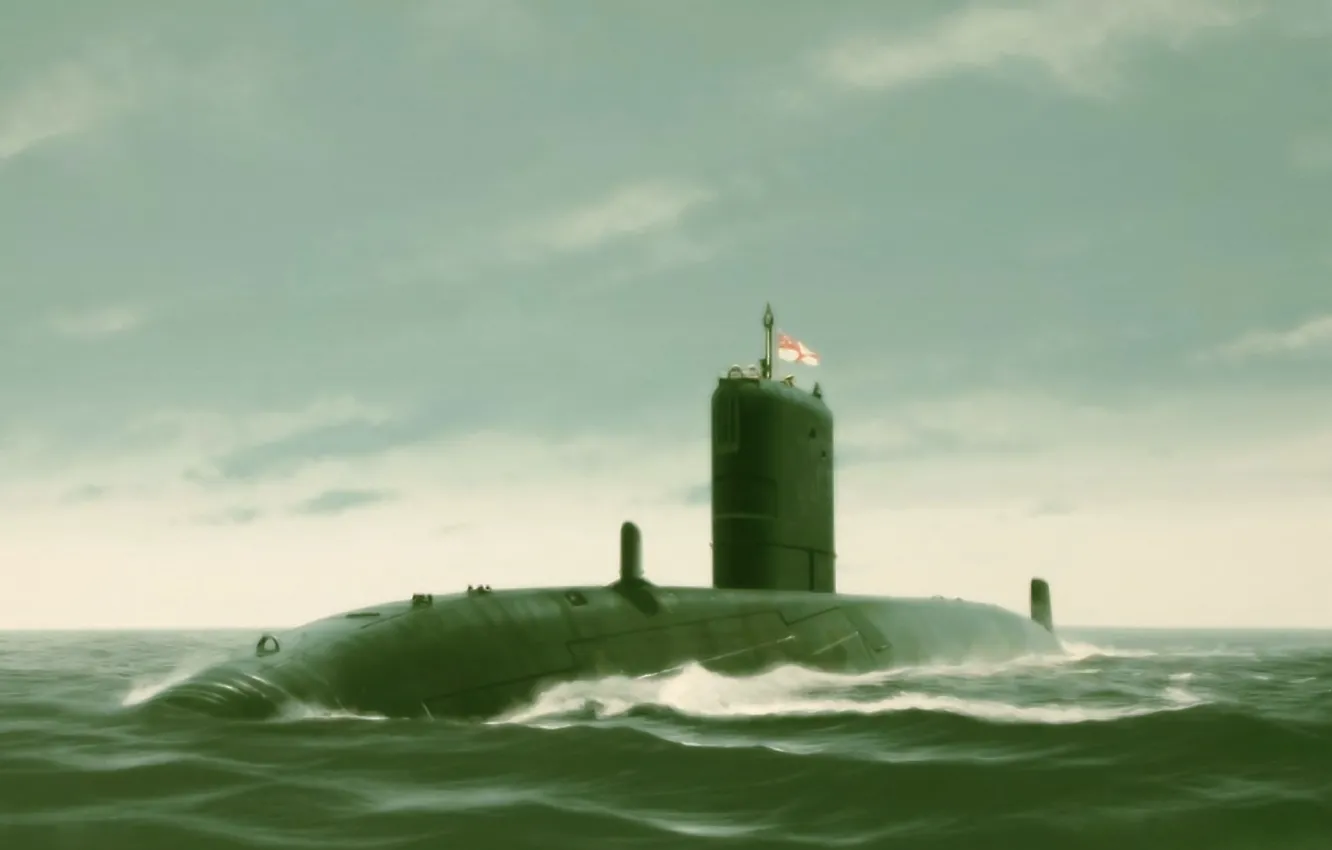 Photo wallpaper art, submarine, painting. drawing, HMS Trenchant, ivan Berryman