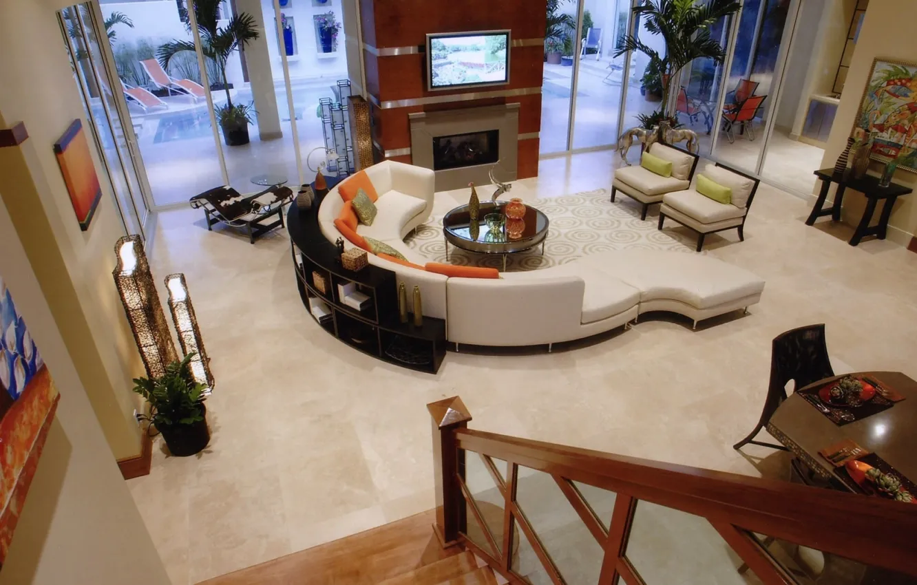 Photo wallpaper design, style, room, sofa, interior, top, apartment