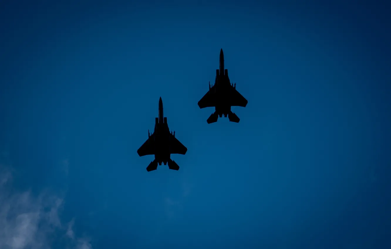 Photo wallpaper UNITED STATES AIR FORCE, American double fighter-bomber, McDonnell Douglas F-15E Strike Eagle