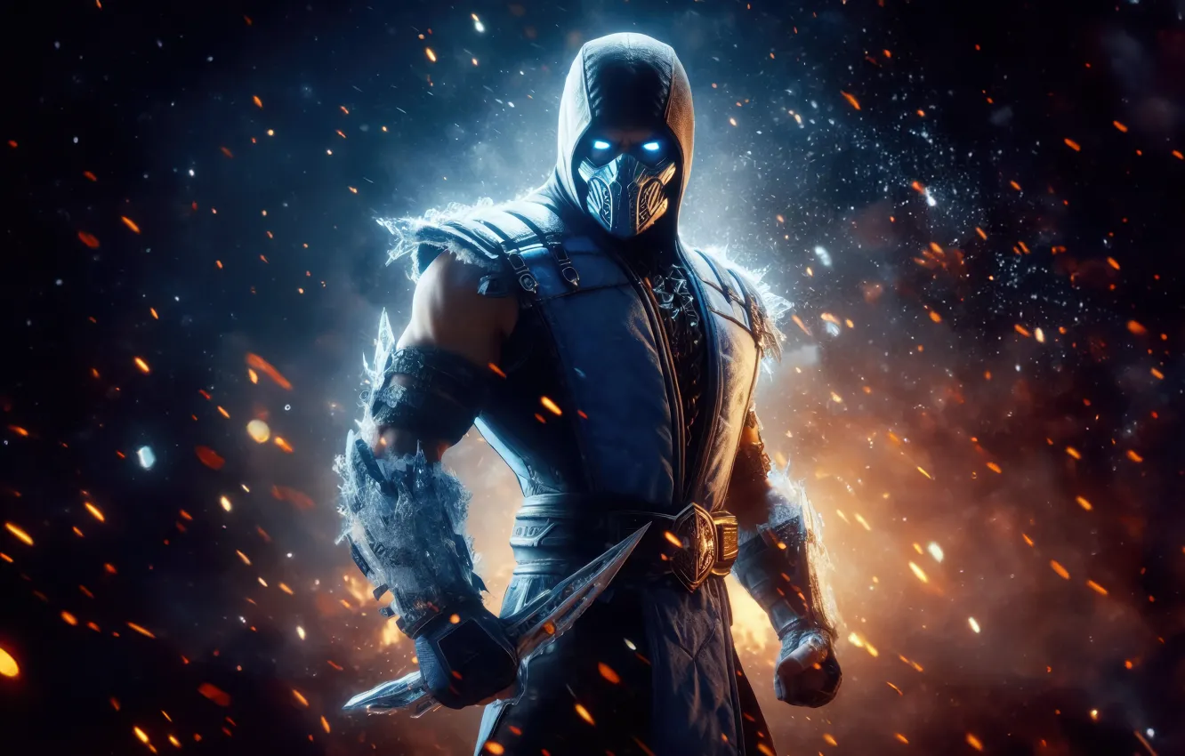 Photo wallpaper games, Mortal Kombat, Scorpion, sub zero, digital art, artwork