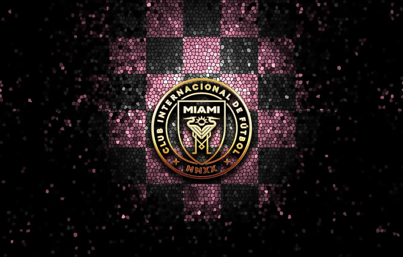 Photo wallpaper wallpaper, logo, football, Sport, glitter, checkered, MLS, Inter Miami