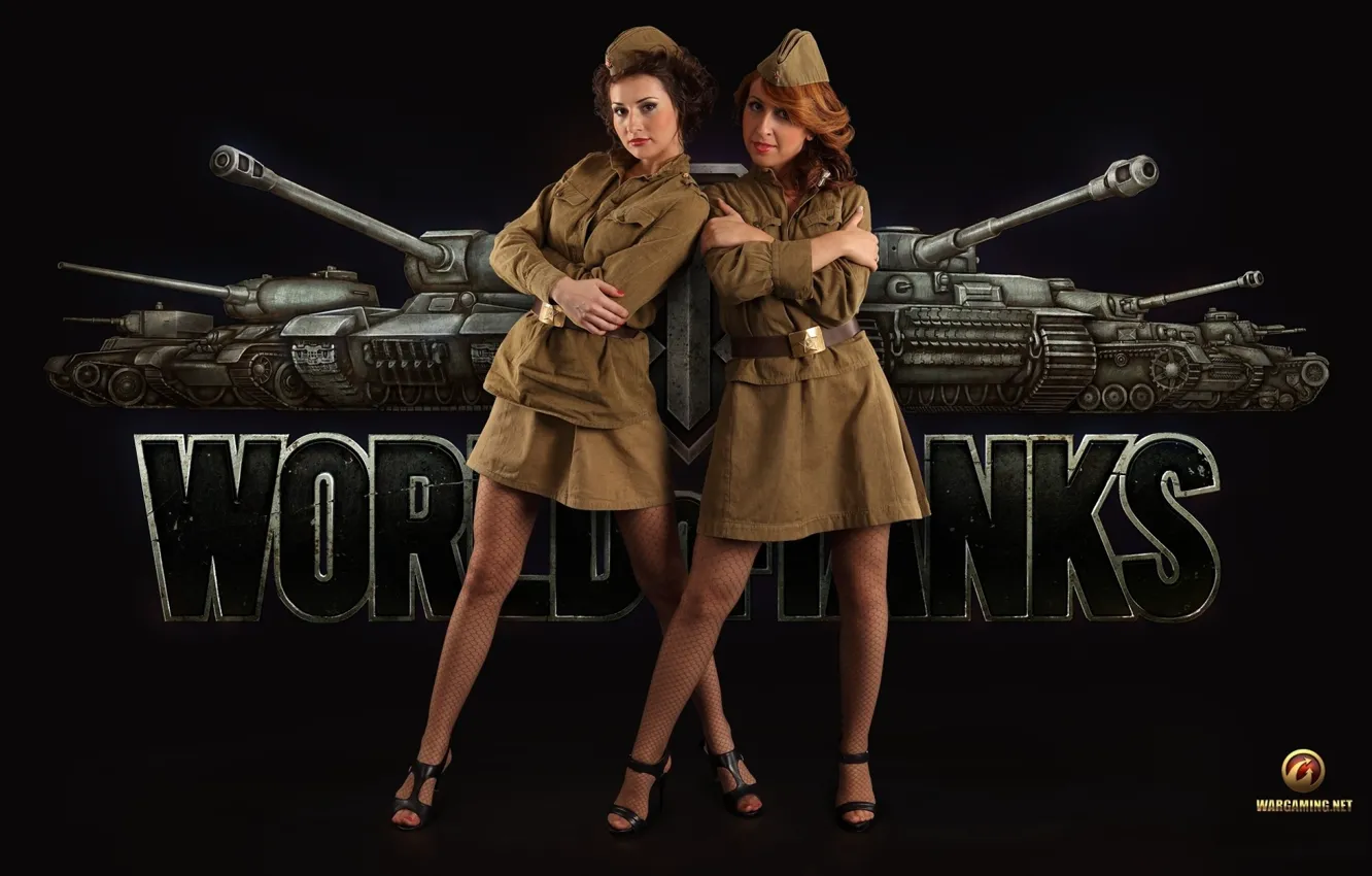 Photo wallpaper girl, tank, form, girls, games, army, women, WoT