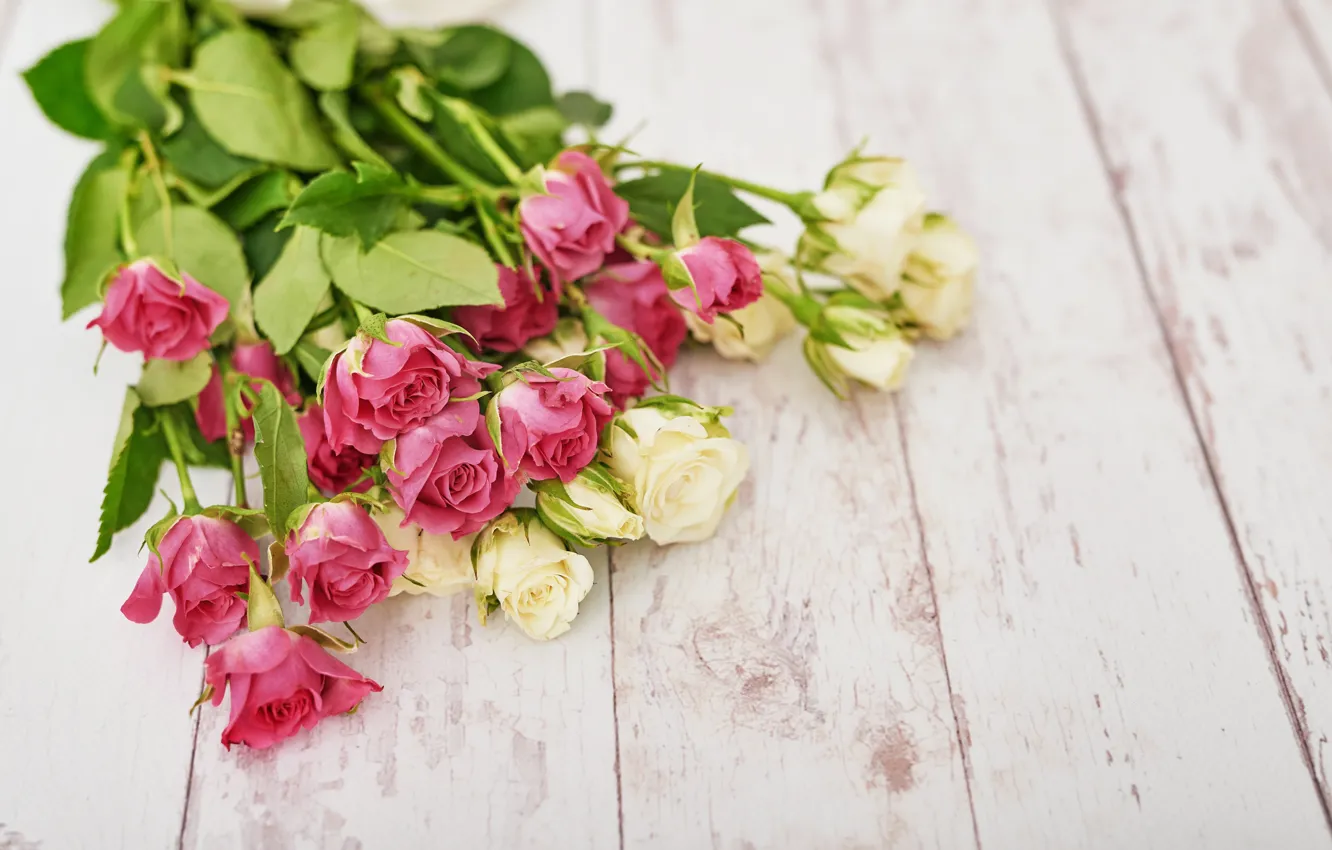 Photo wallpaper flowers, roses, wood, bouguet, Yarovoy Aleksandr