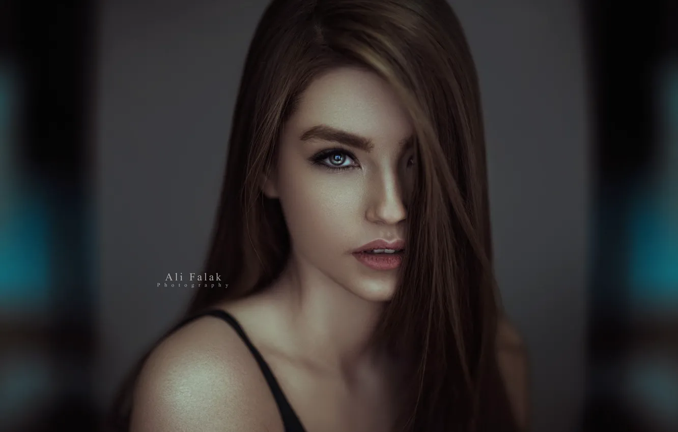 Photo wallpaper look, portrait, brown hair, beauty, photoshoot, bokeh, Falak Ali