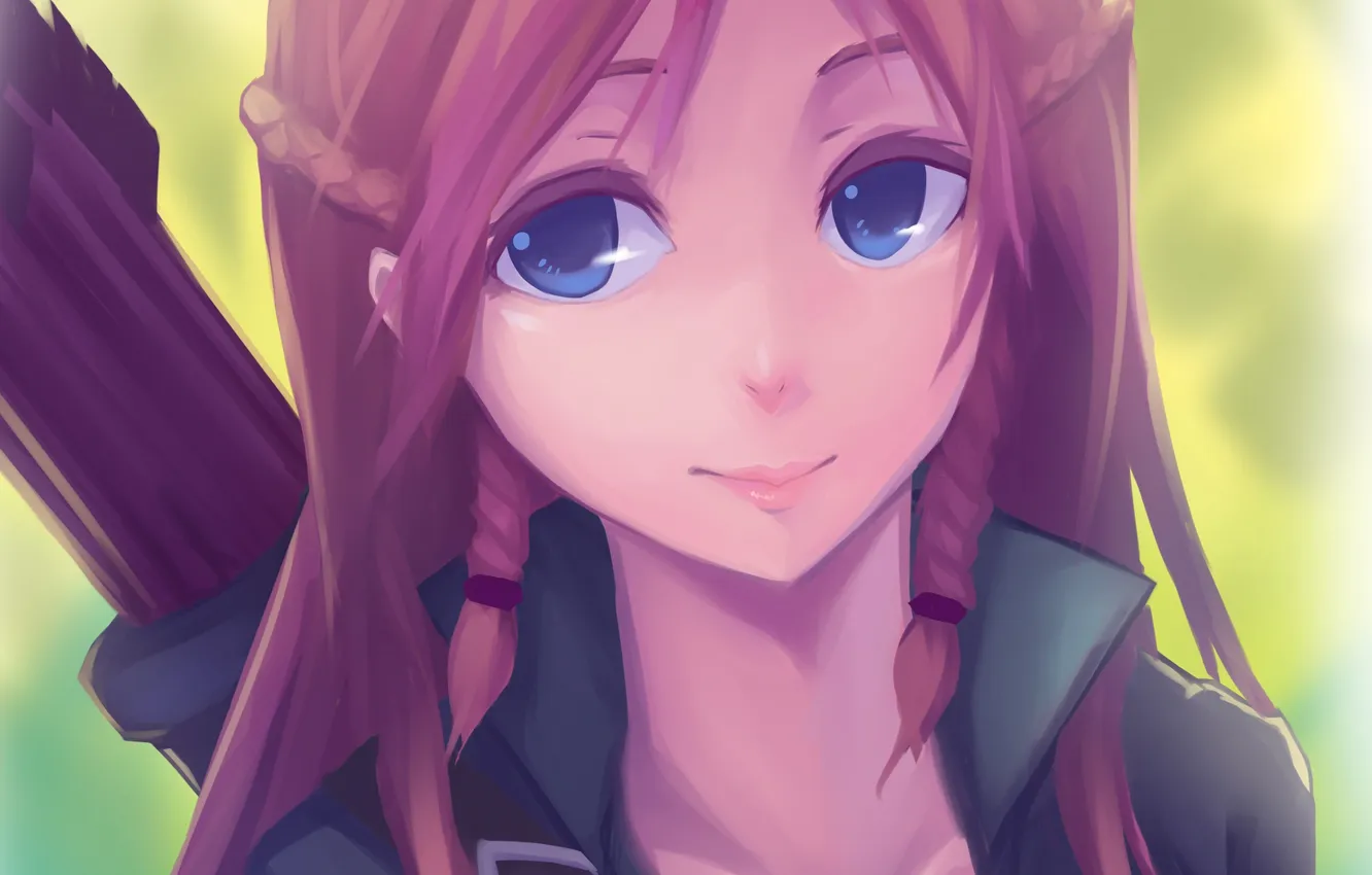 Photo wallpaper girl, face, art, braids, arrows, Erwin Winata