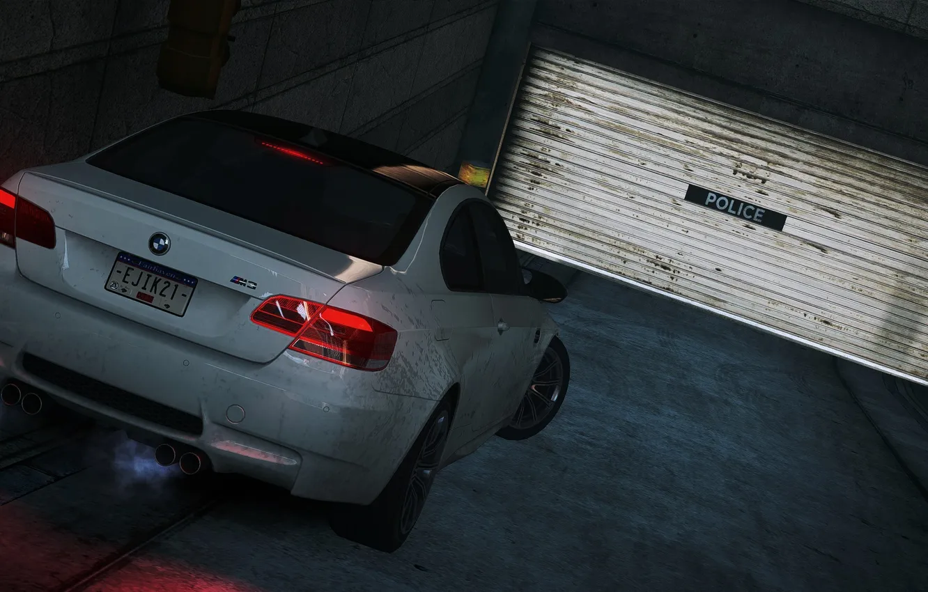Photo wallpaper garage, car, view, bmw m3, need for speed most wanted 2012