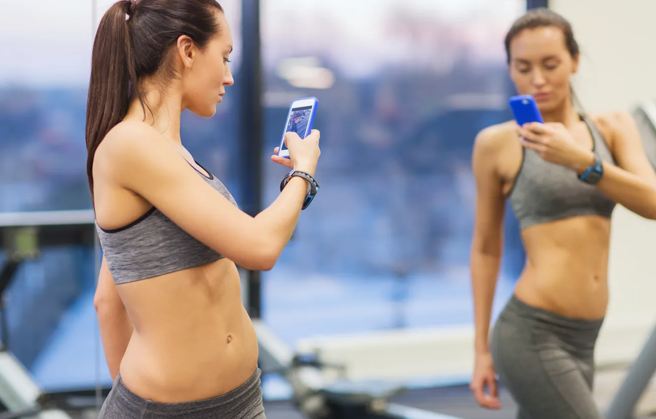 Photo wallpaper pose, workout, gym, selfie, sportswear, achievements, hardwork, sculpted body