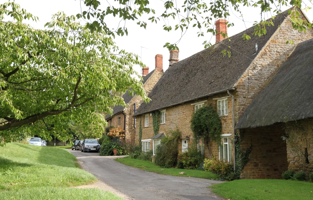 Photo wallpaper photo, Home, The city, Street, UK, Oxfordshire, Sibford Gower