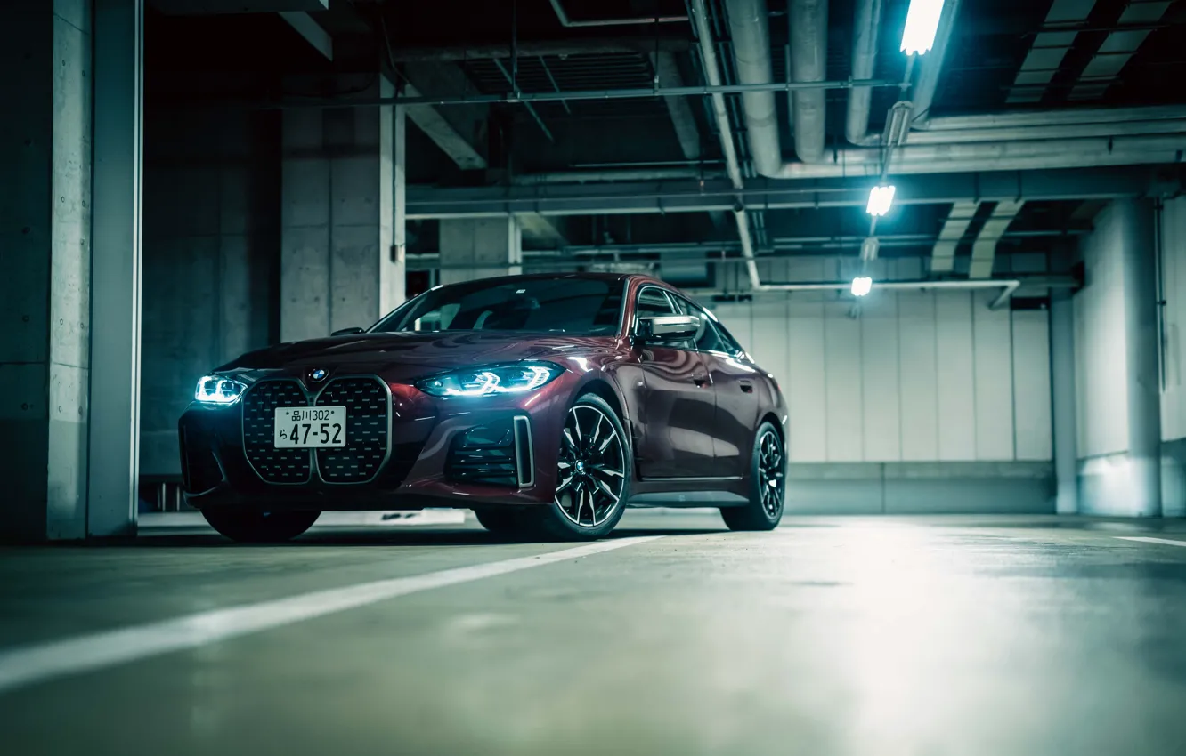 Photo wallpaper red, BMW, BMW, red, front view, Front, M Sport, Grand Coupe