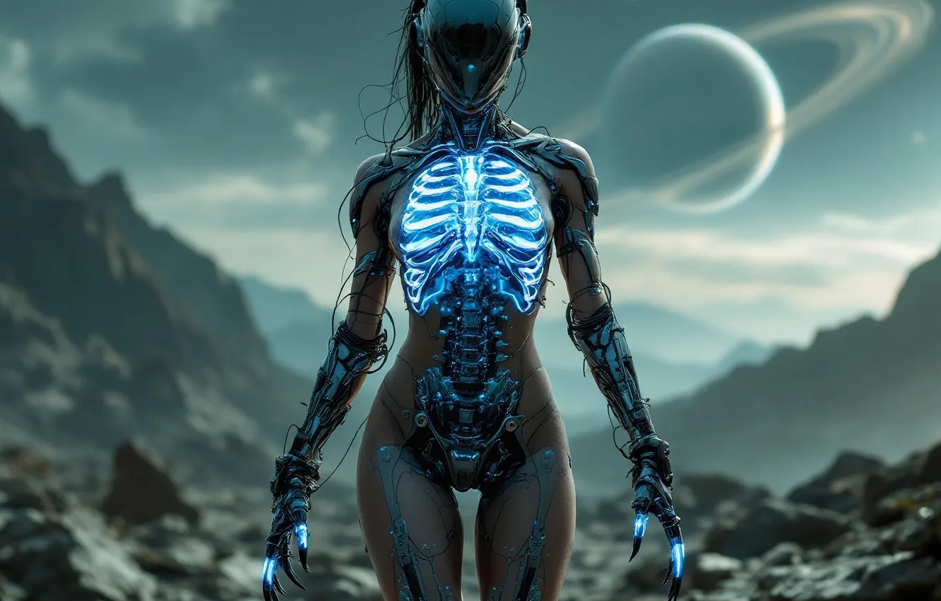 Photo wallpaper girl, AI art, neural network