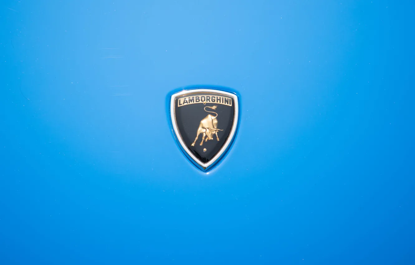 Photo wallpaper Auto, Blue, Lamborghini, Machine, Classic, Logo, Logo, Car