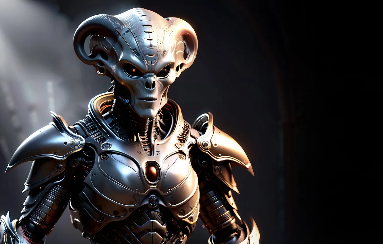 Photo wallpaper robot, UFO, alien