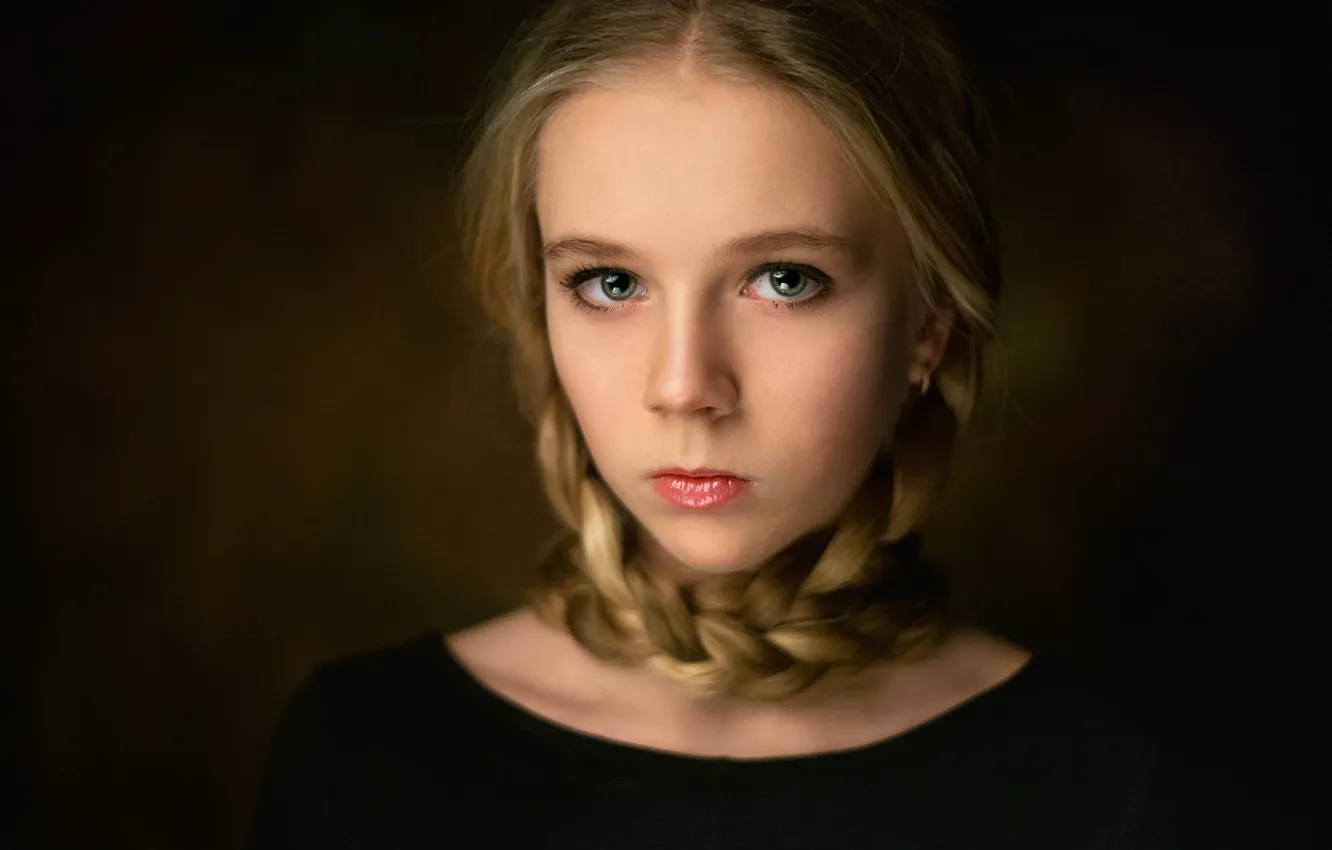 Photo wallpaper portrait, braids, the art style, Polina Panova, Polina Panova