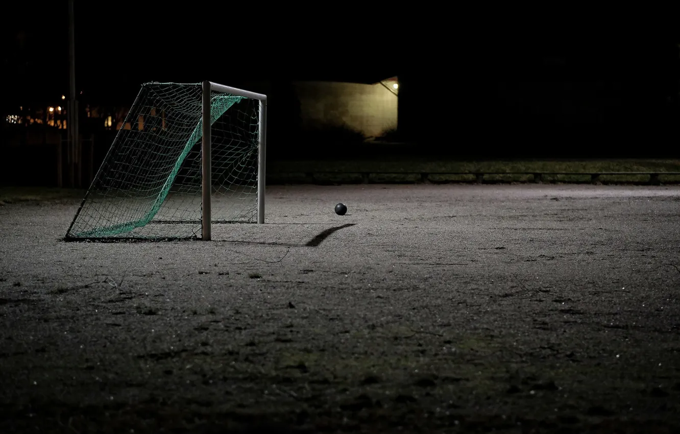 Photo wallpaper field, night, gate