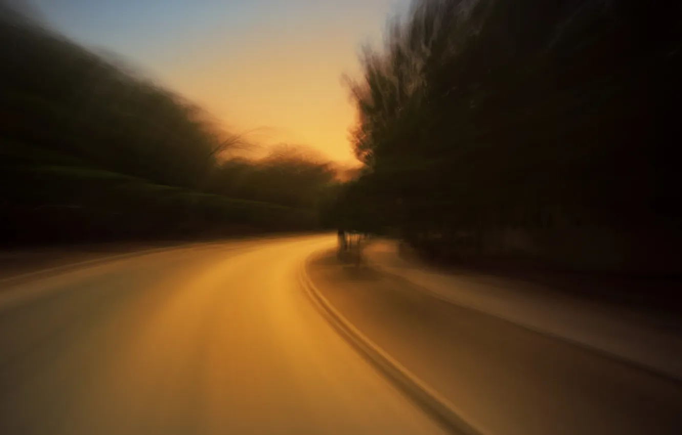 Photo wallpaper road, movement, speed
