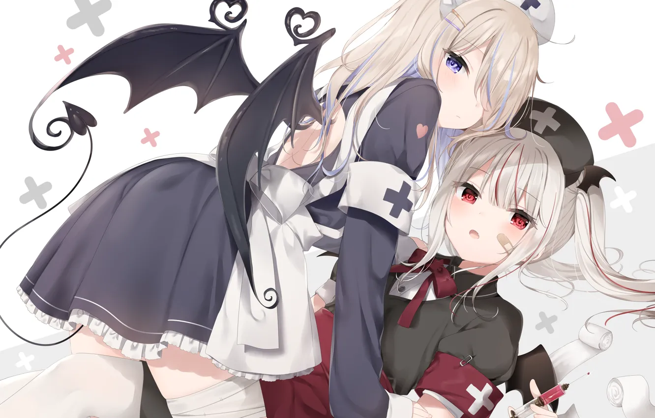 Photo wallpaper girl, the demon, nurse, syringe