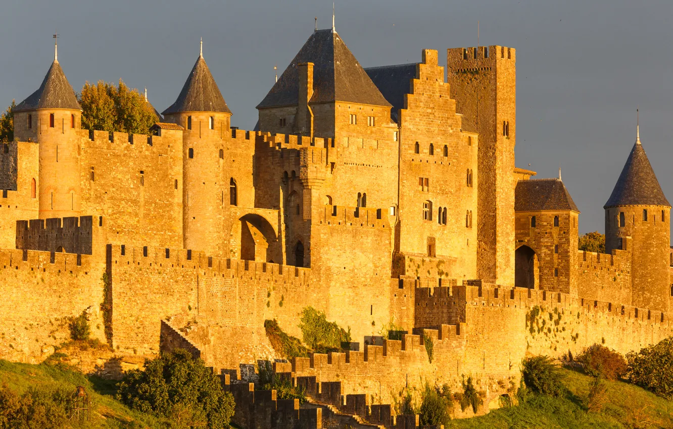 Photo wallpaper the city, castle, wall, tower, fortress