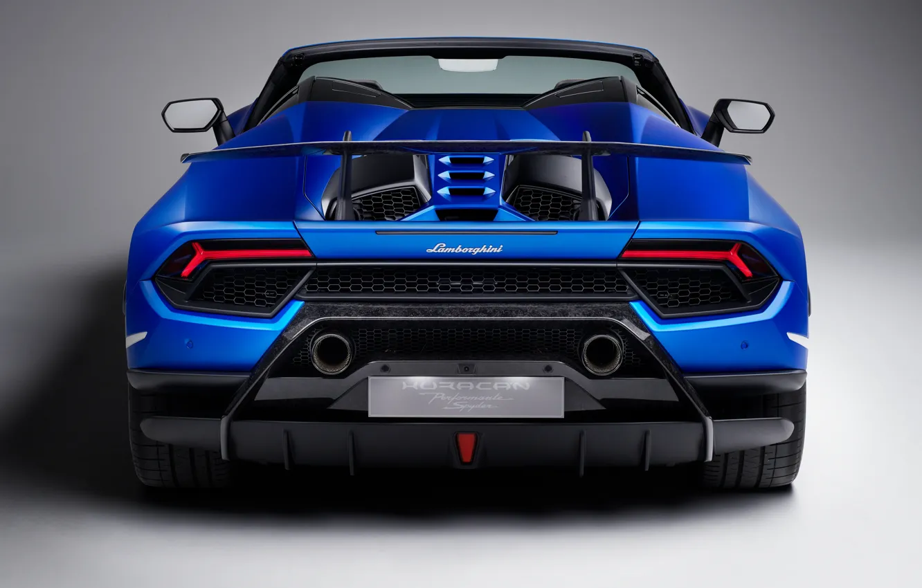 Photo wallpaper Lamborghini, rear view, Spyder, 2018, Performante, Huracan